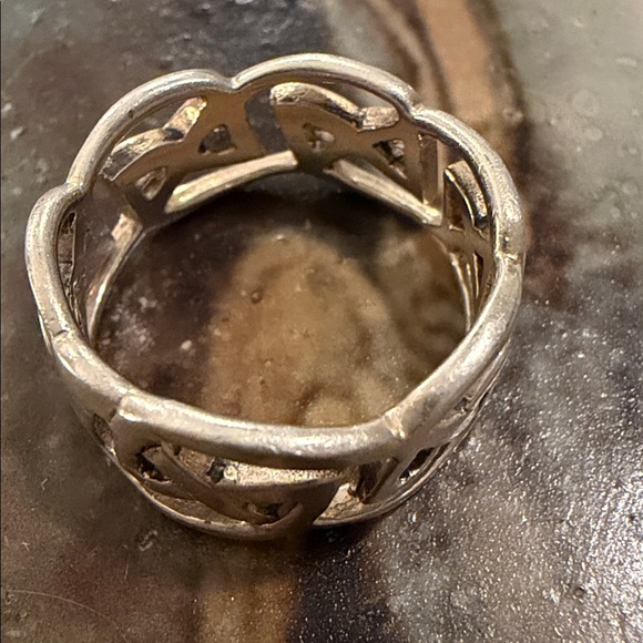 925 Sterling Silver CELTIC cutout band ring / Scotland wedding band size 7 1/2 - Picture 4 of 8